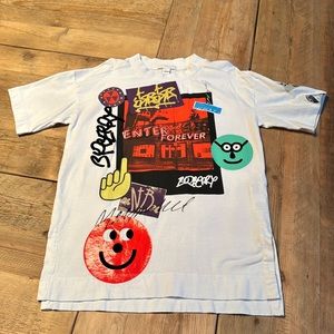 Burberry White Graphic Short Sleeve Tee